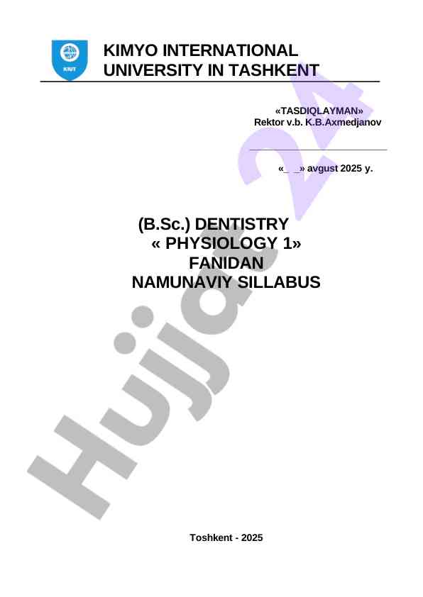 Namunaviy sillabus tibbiy fundamental fanlar