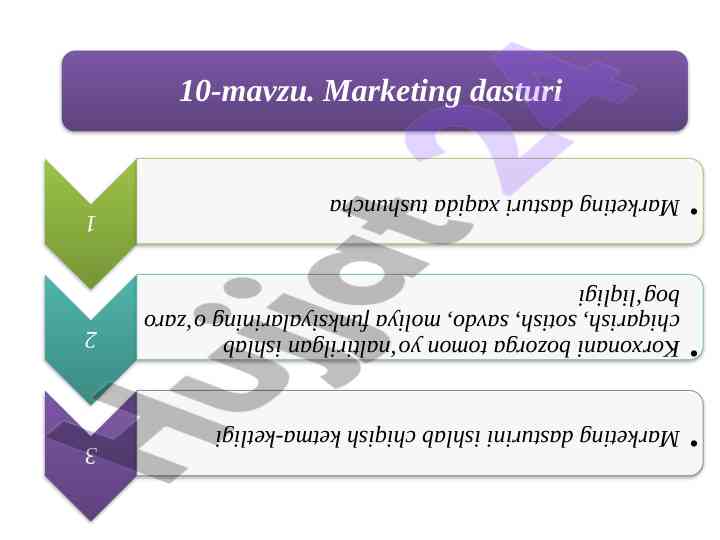 Bozor rivojlanishi va marketing dasturi