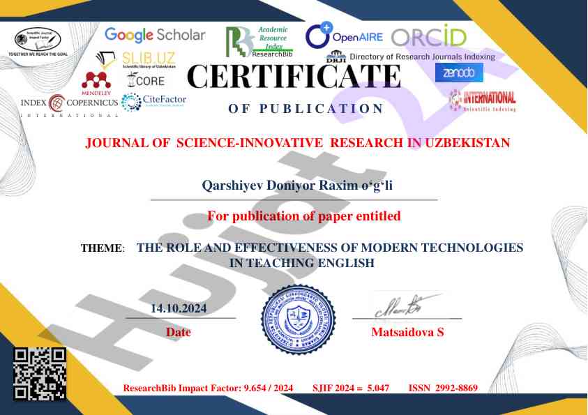 The role and effectiveness of modern technologies in teaching english