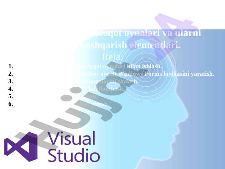 Muloqot oynalari bilan ishlash visual c++da