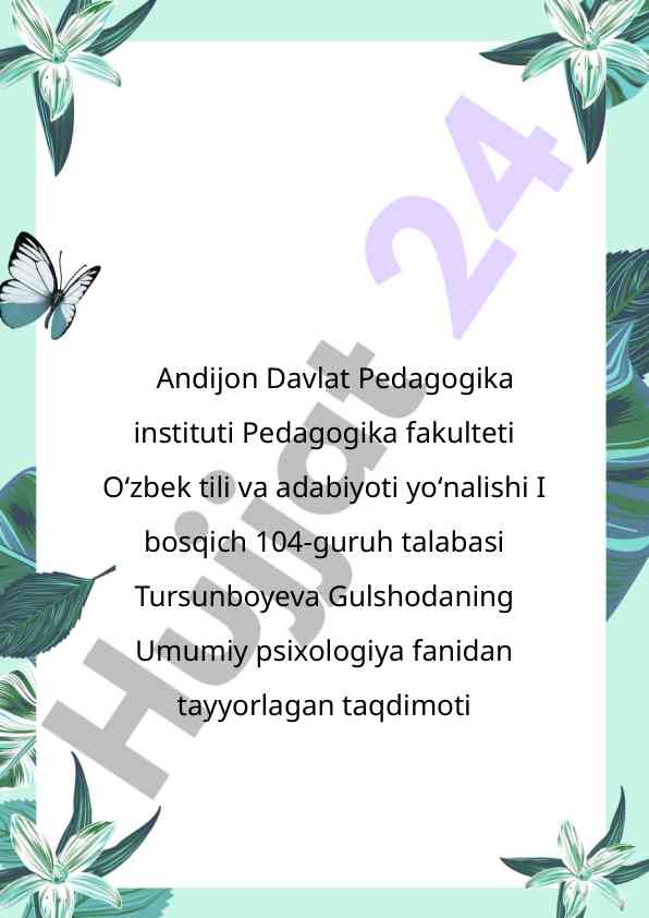 Oʻsmirlik davrida psixik rivojlanish xususiyatlari