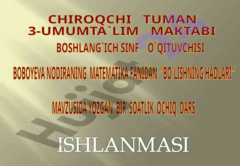 Matematika dars rejasi uchburchak tema