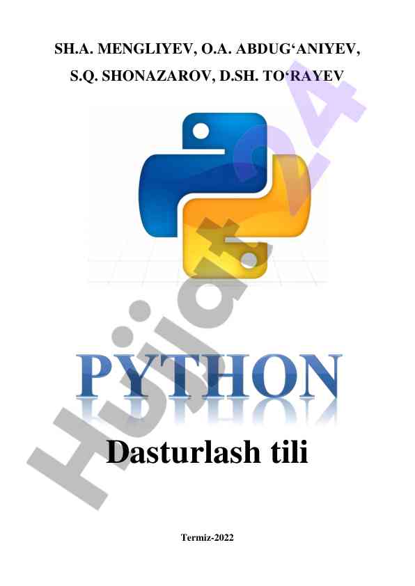 Python dasturlash tili o‘quv qo‘llanma 2022