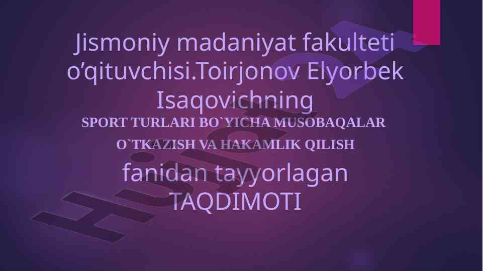 Futbol o'yinlari bo'yicha musobaqalarni tashkil etish