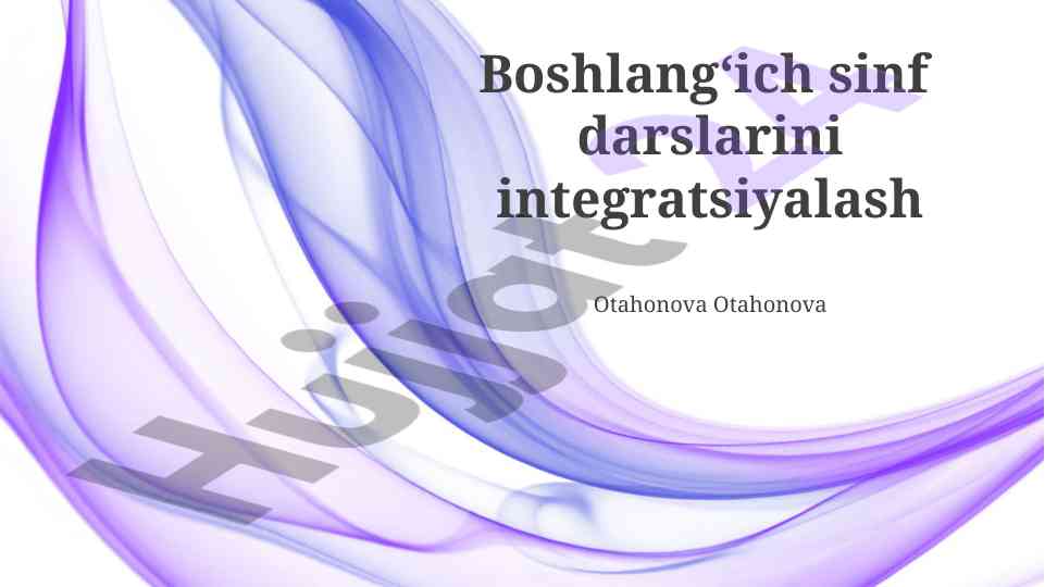 Integratsiyalash va baholash strategiyalari