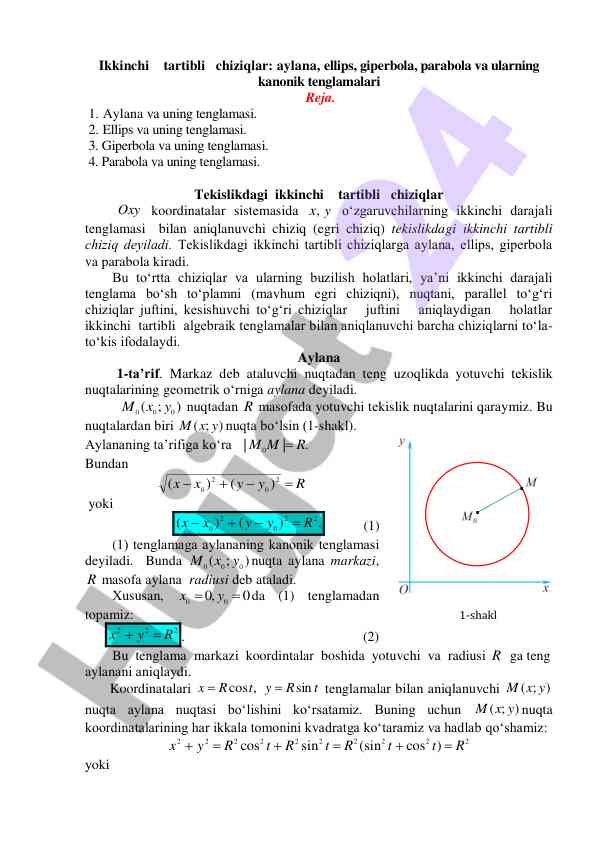 Ikkinchi tartibli chiziqlar bilan tanishing