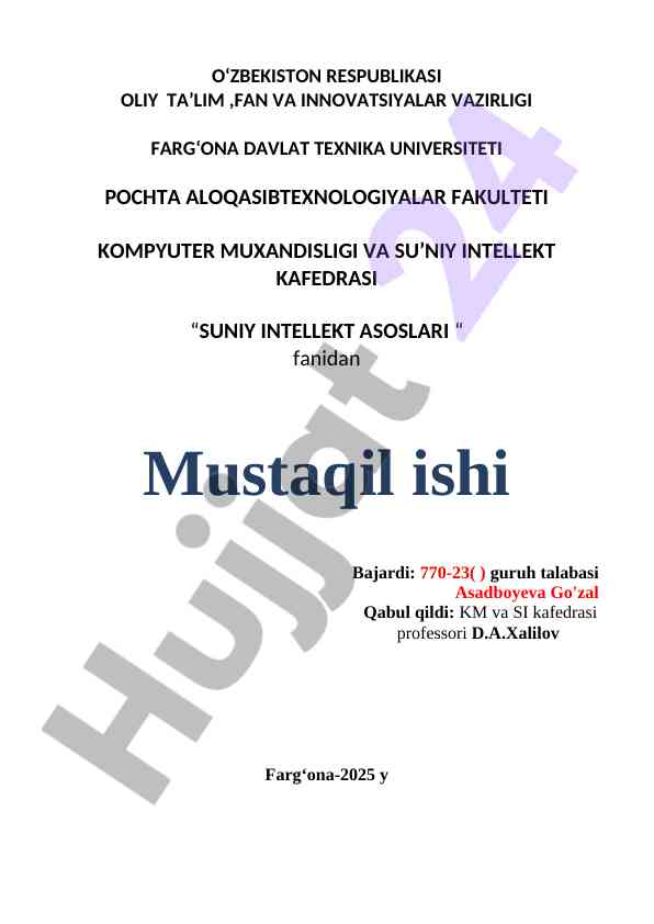 Chiziqli regressiya usullari va ularning qo‘llanilishi