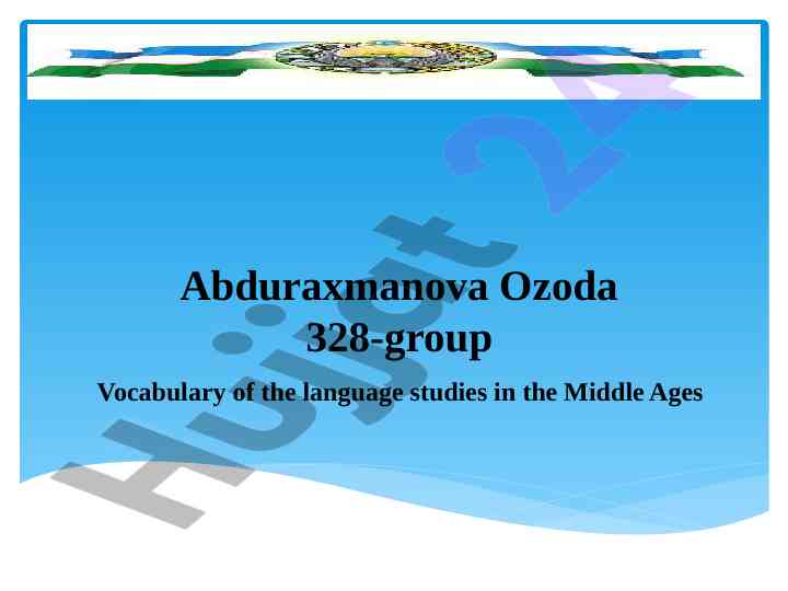 Vocabulary studies of english in the middle ages