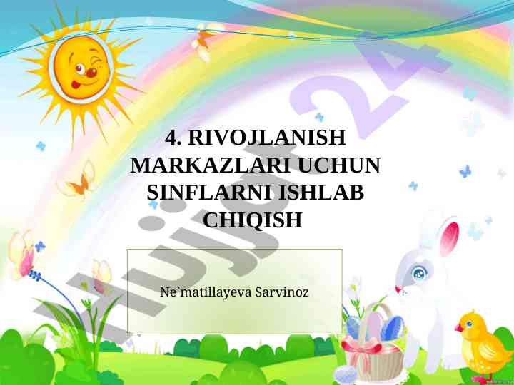 Rivojlanish markazlari uchun sinflarni ishlab chiqish