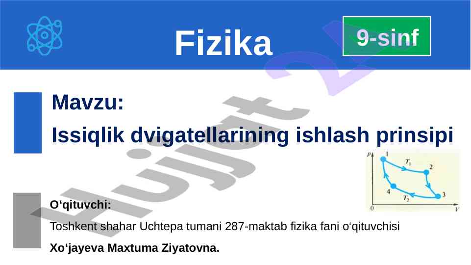 Issiqlik dvigatellarining ishlash prinsipi