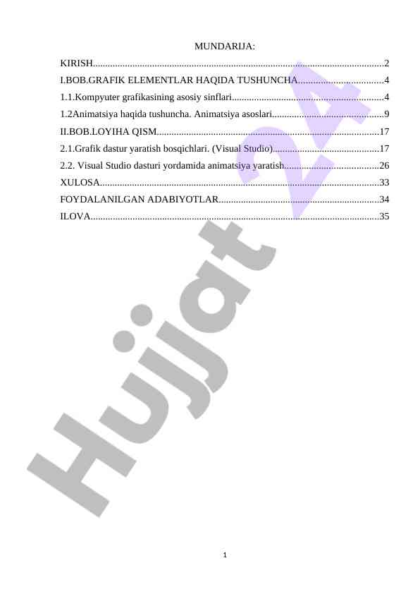 Grafik elementlar va animatsiya asoslari