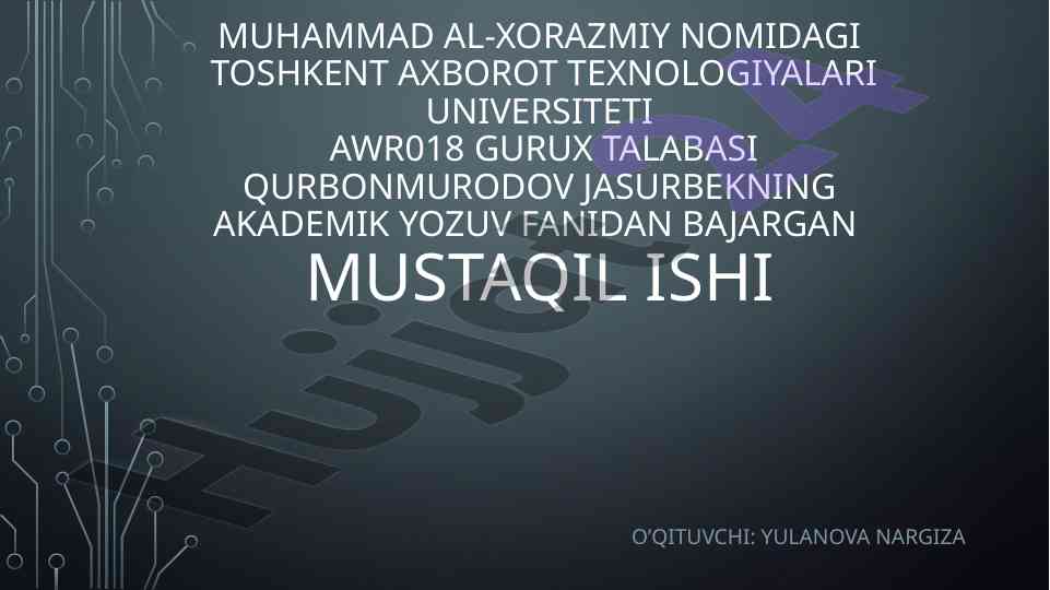 Doklad haqida ma'lumot va turlari