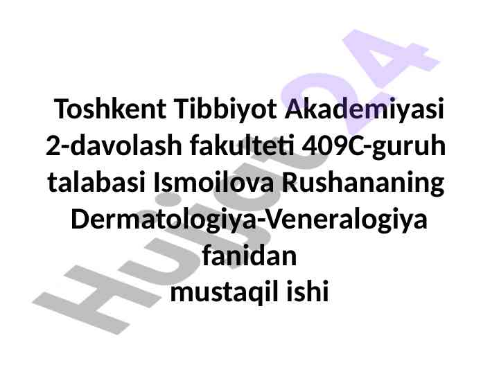 Oits va immunitet vaqtida teri kasalliklari