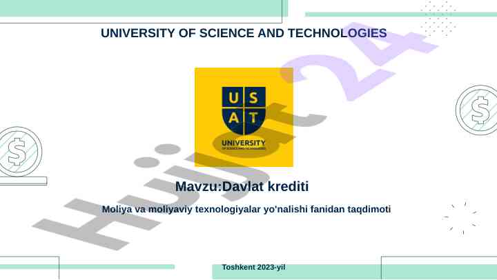 Davlat kreditlari bo'yicha taqdimot