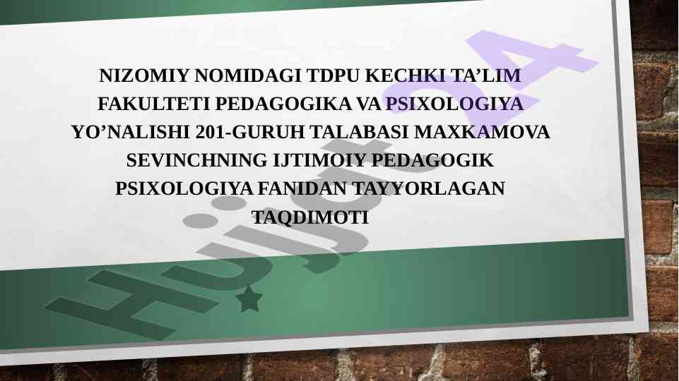 Ijtimoiy pedagogika va pedagogik sosiologiya shartlari