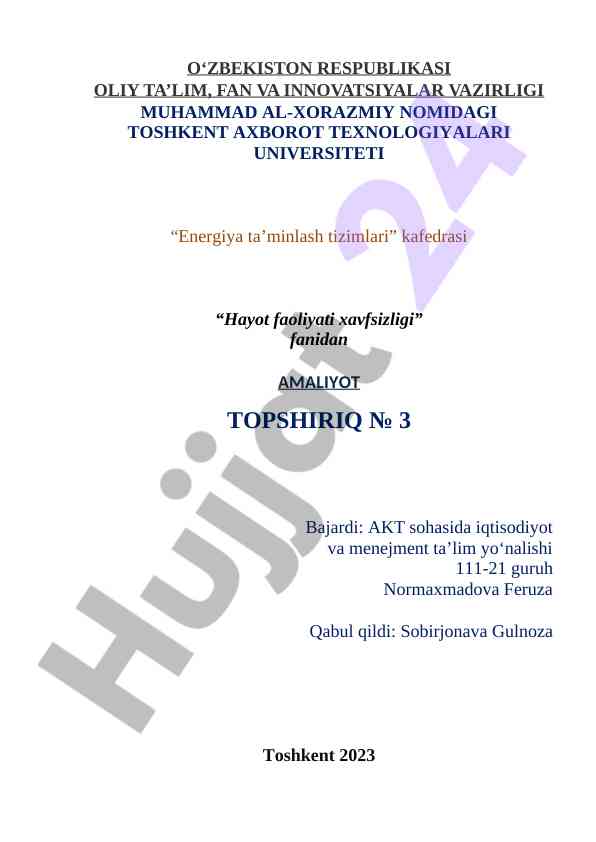 Amaliyot topshiriq energiya ta'minlash tizimlari