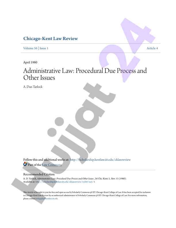 Administrative law procedural due process and issues