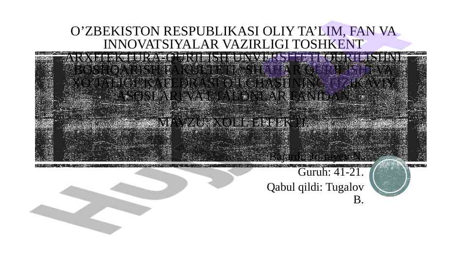 Xoll effekti va uning qo‘llanishi