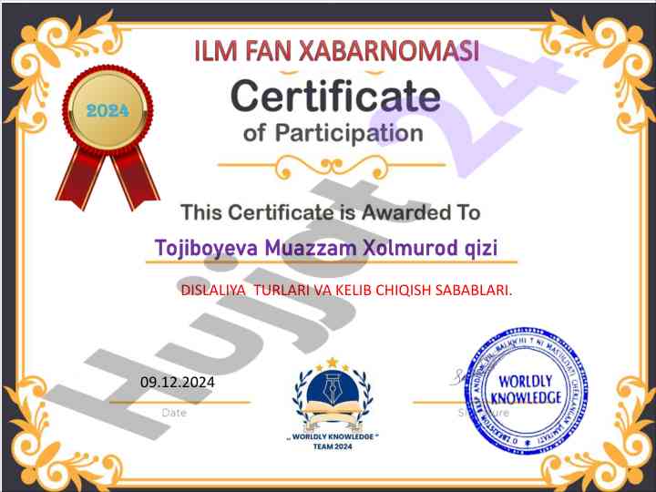 Dislaliya turlari va kelib chiqish sabablari