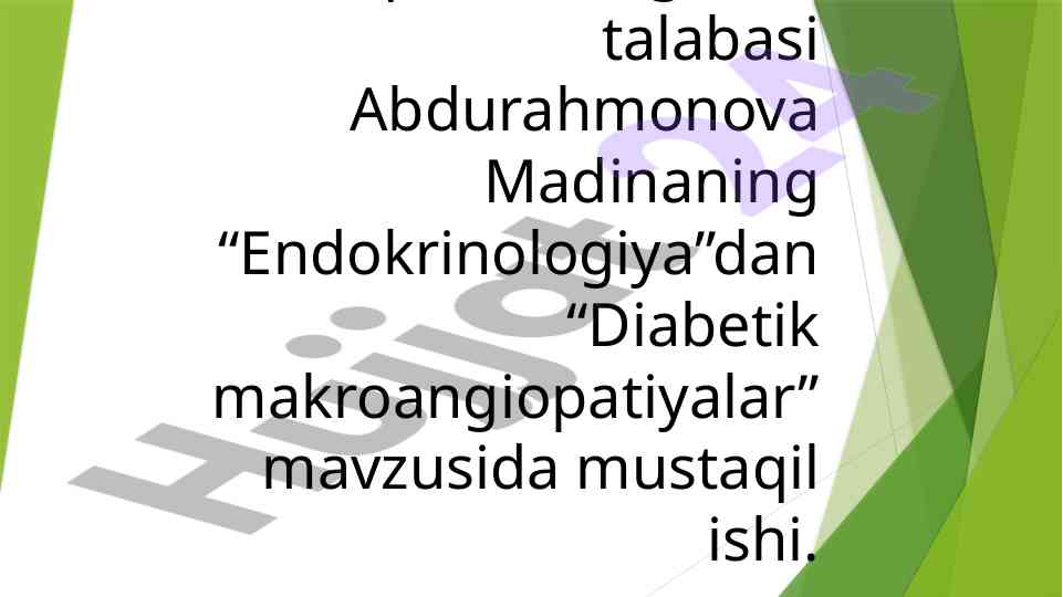 Diabetik makroangiopatiyalar muhokamasi