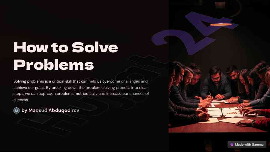 How to solve problems effectively and methodically