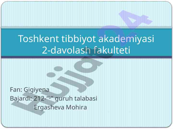 Ovqatdan zaharlanish va uni oldini olish choralari