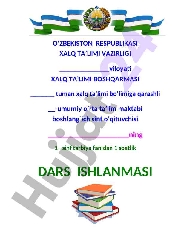 Salomlashish odobi dars ishlanmasi