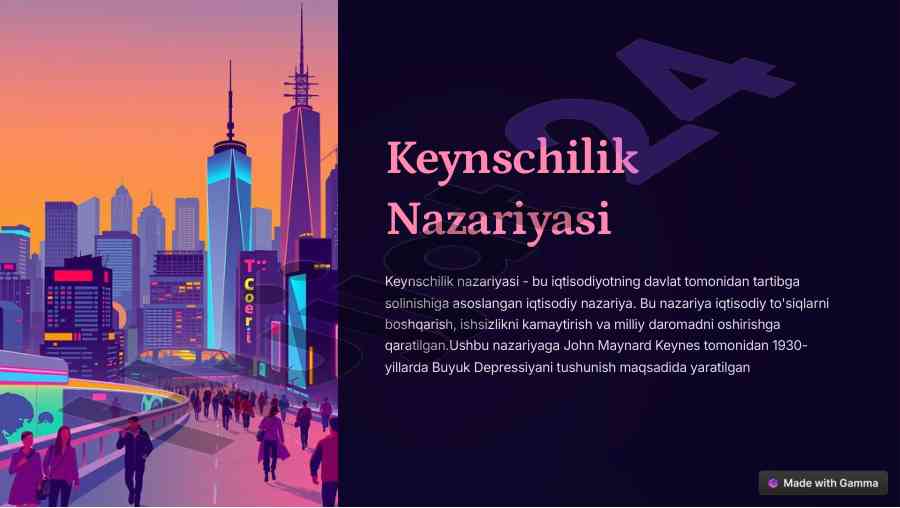 Keynschilik nazariyasi va iqtisodiy rivojlanish