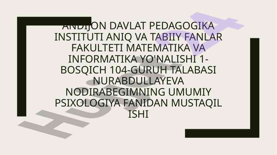O'smirlik davrida psixik rivojlanish xususiyatlari