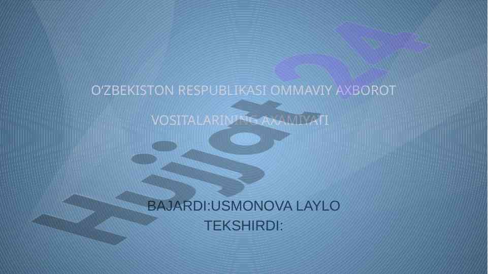 Ommaviy axborot vositalarining ijtimoiy ahmiyati