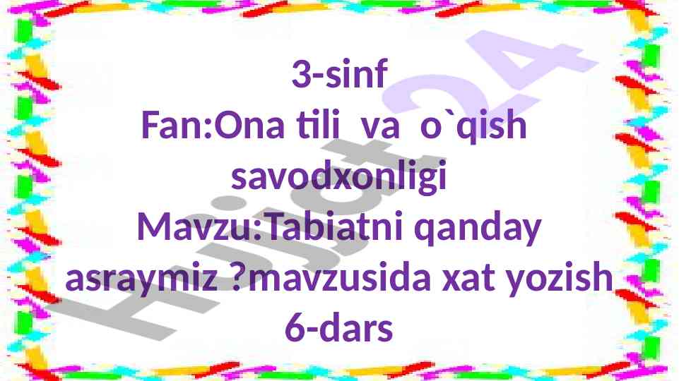 Tabiatni asrash haqida xat yozish