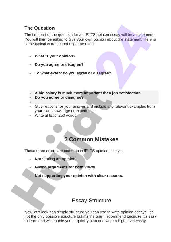 Ielts opinion essay structure and common mistakes
