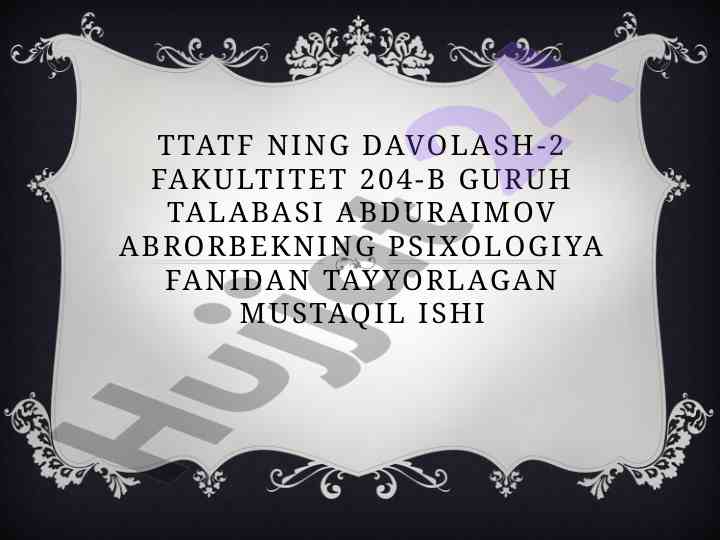 Bemorlarning nevrotik holatlari psixoanalitik nazariyasi