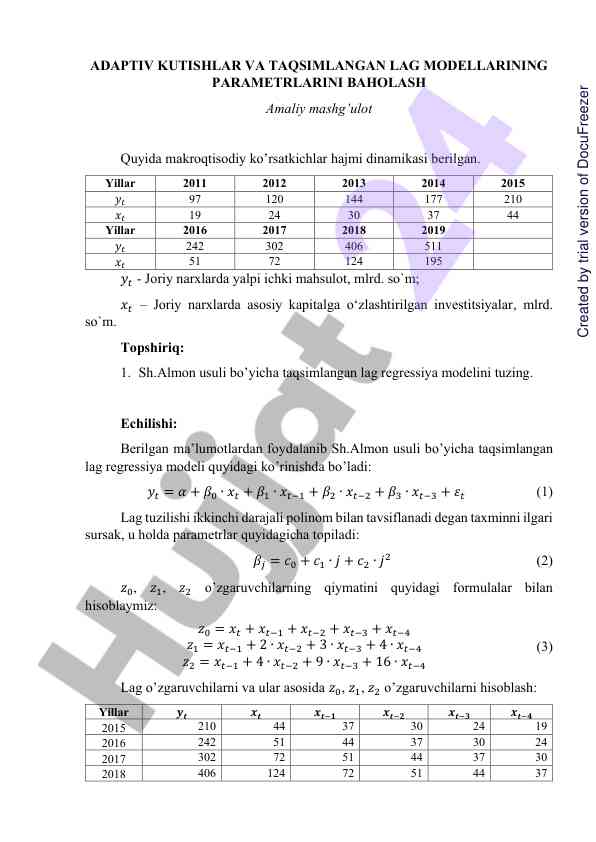 Regressiya modellarini tahlil qilish usullari