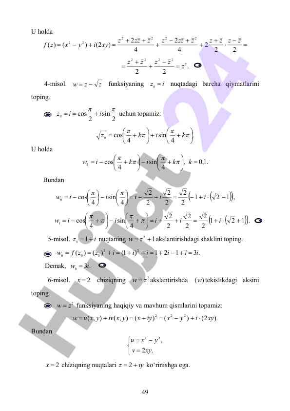 Matematika kurs ishlari va misollar