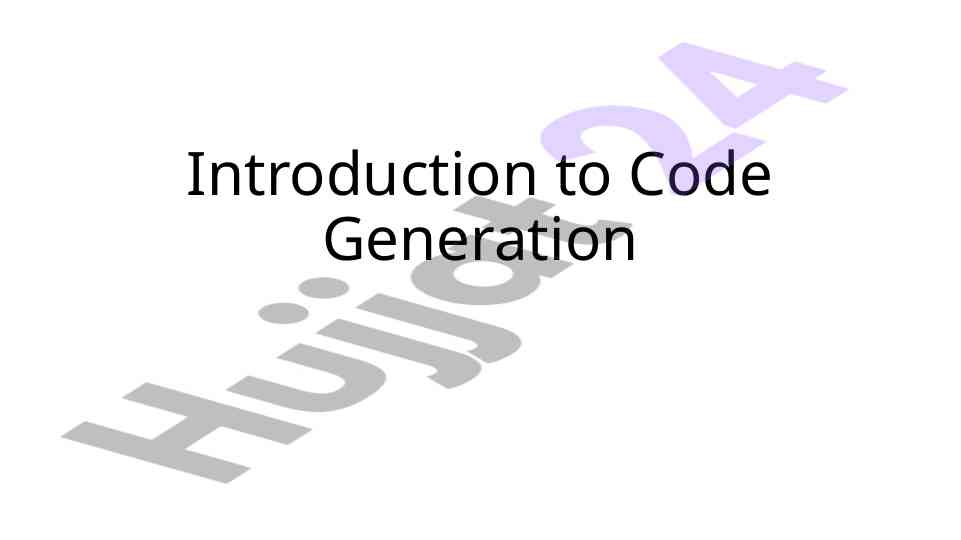 Introduction to code generation in compilers