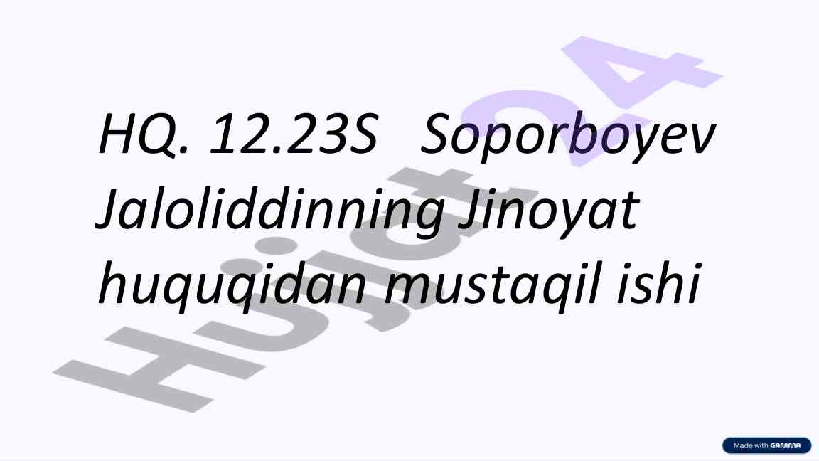 Shaxsga qarshi jinoyatlar: huquqiy asoslar va amal