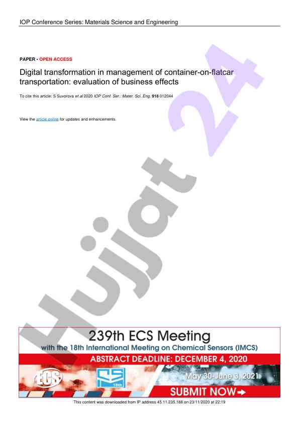 Digital transformation in container transportation management
