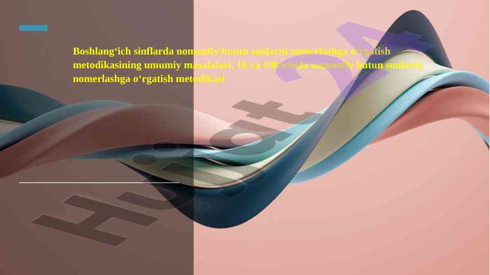 Boshlangʻich sinflarda matematikani oʻrgatish metodikasi