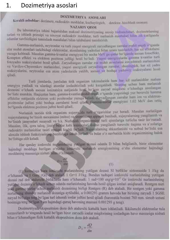 Yuqori energiya nurlanishining o‘rganilishi