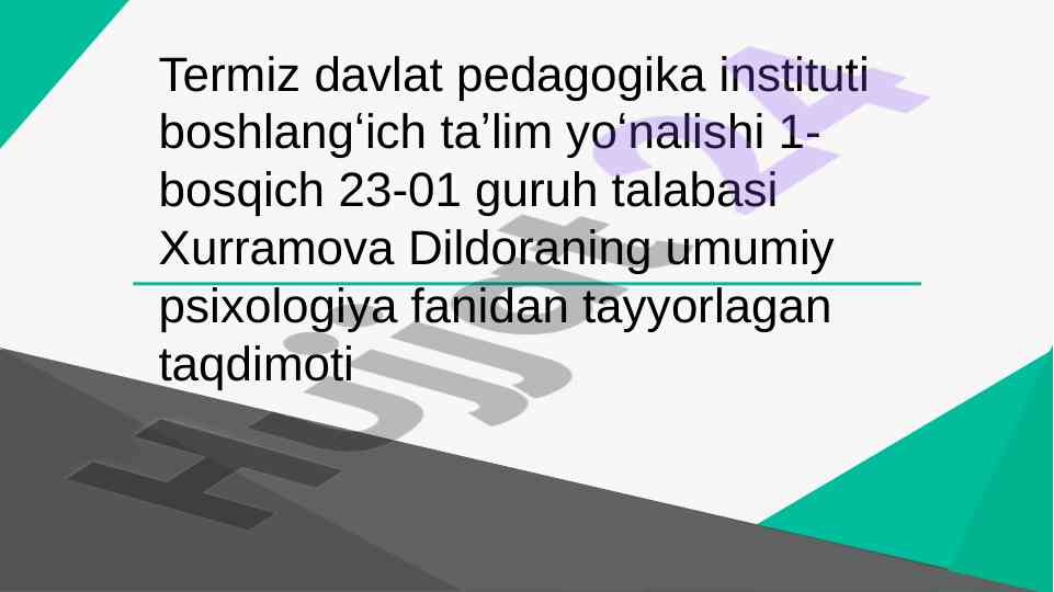 Xotira haqida umumiy tushunchalar va turlari