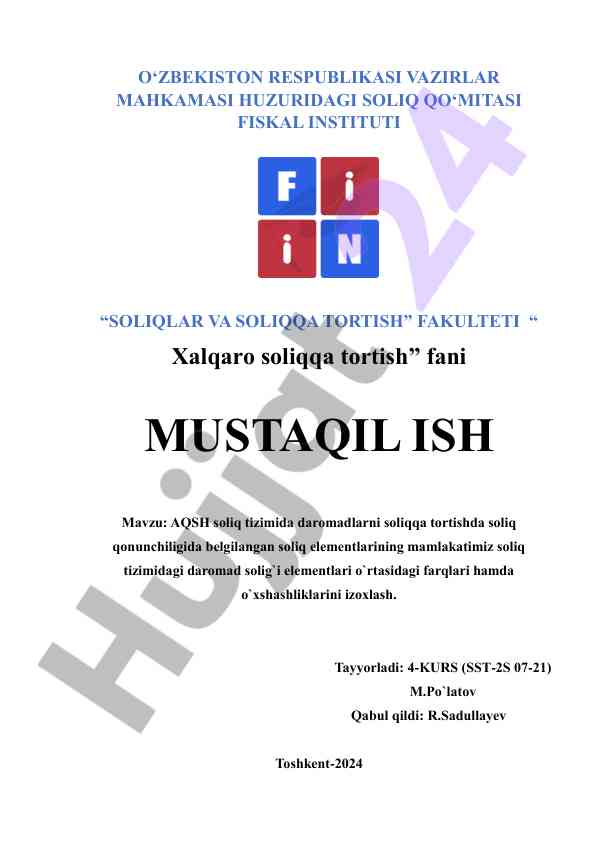 Aqsh soliq tizimidagi daromadlarni soliqqa tortish