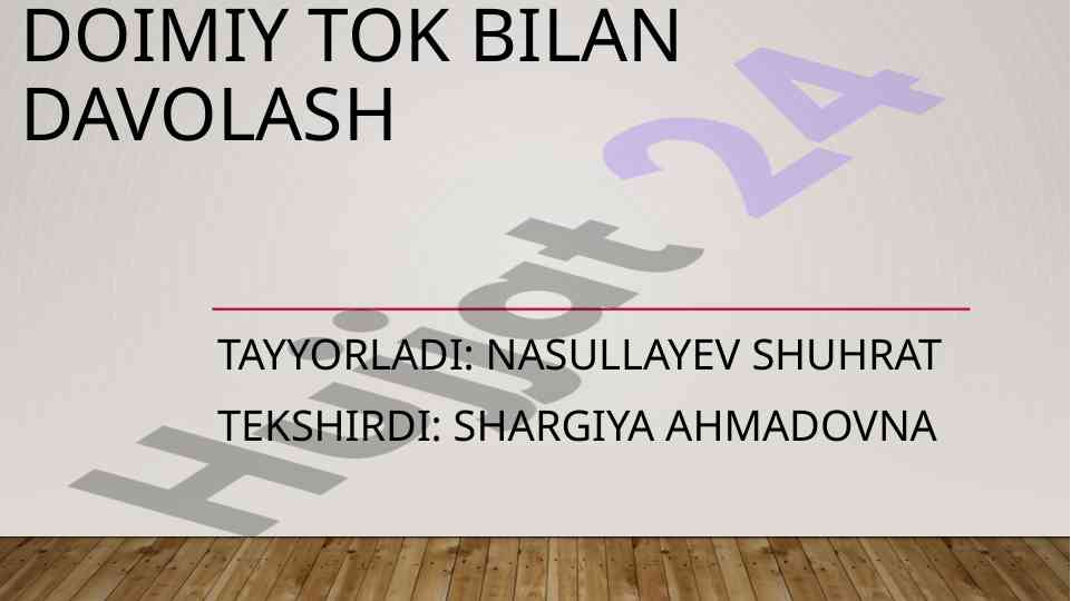 Doimiy tok bilan davolash metodlari