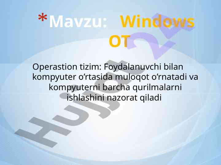 Kompyuter va ma’lumotlarni boshqarish tizimi