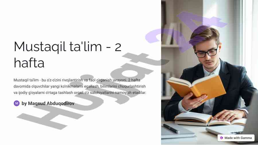 Mustaqil ta'lim jarayoni va tarbiya turlari