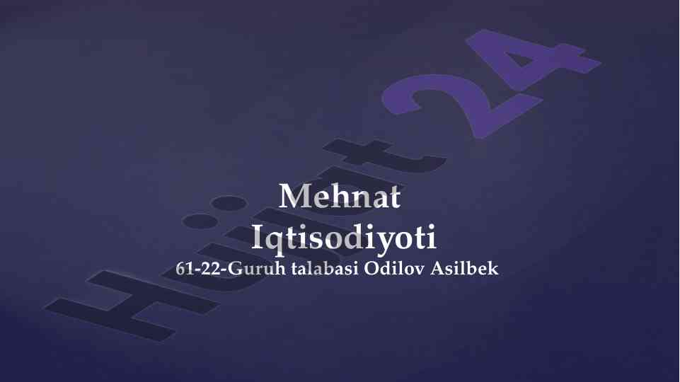 Korxona faoliyati haqida ma'lumotlar