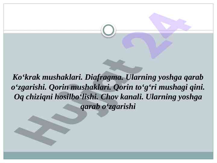 Ko‘krak mushaklari va ularning o‘zgarishi
