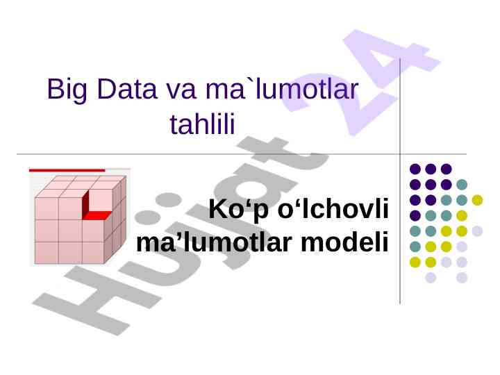 Big data va ma'lumotlar tahlili: relatsional mbbt