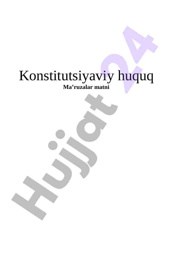 Konstitutsiyaviy huquq ma’ruzalarining asosiy mavzulari
