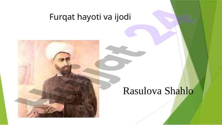 Furqat hayoti va ijodi haqida ma'lumotlar